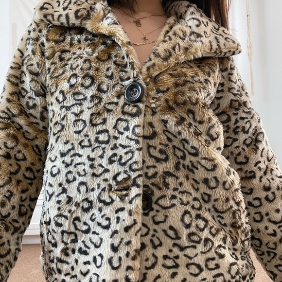 BLACK POPPY Faux Fur Leopard Jacket - Picture 8 of 15